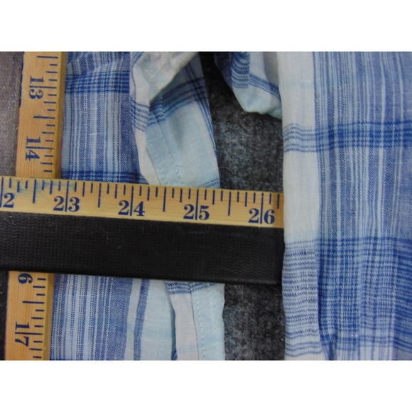 Tommy Bahama Shirt Mens 3XL Blue White Plaid Linen Long Sleeve - Picture 5 of 7
